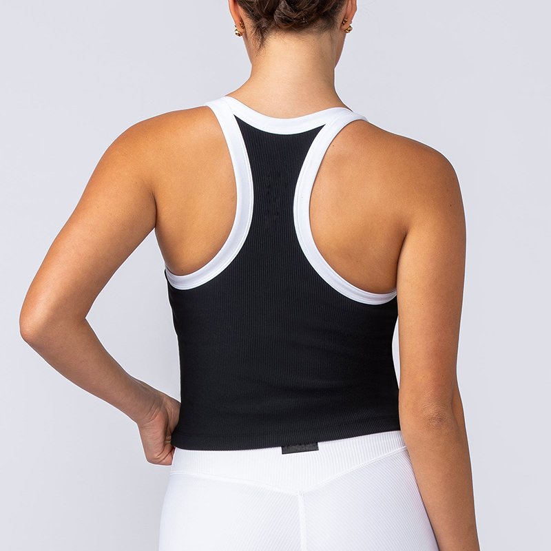 Custom Built-In Bra Mid-Waist Hem Athletic Rib Tank Manufacturer | Women's Activewear Supplier - Image 2