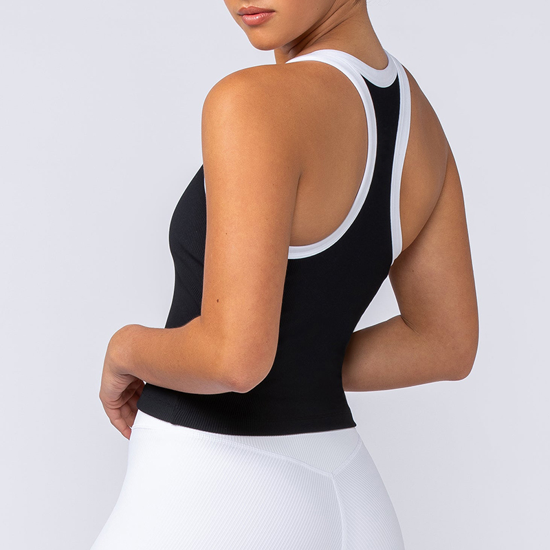 Custom Built-In Bra Mid-Waist Hem Athletic Rib Tank Manufacturer | Women's Activewear Supplier - Image 3