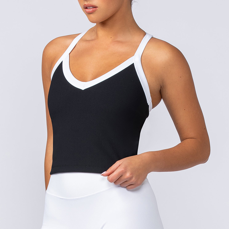 Custom Built-In Bra Mid-Waist Hem Athletic Rib Tank Manufacturer | Women's Activewear Supplier - Image 4