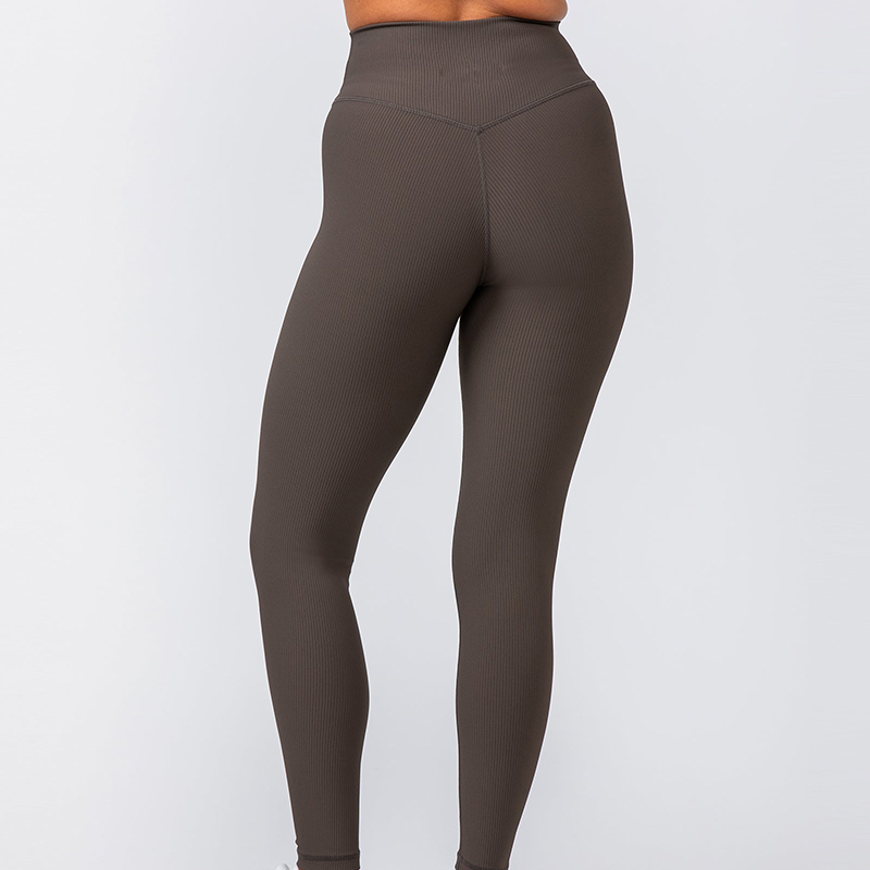 Custom No Front Seam Zero Rise Rib Ankle Length Leggings Manufacturer | Women's Workout Gear Supplier - Image 2