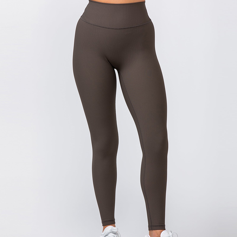 Custom No Front Seam Zero Rise Rib Ankle Length Leggings Manufacturer | Women's Workout Gear Supplier