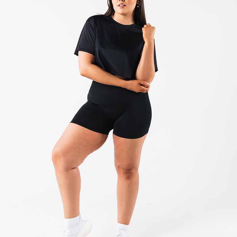 Custom Layering Lightweight Breathable Mesh Crop Tee Manufacturer | Sportswear Supplier - Image 4