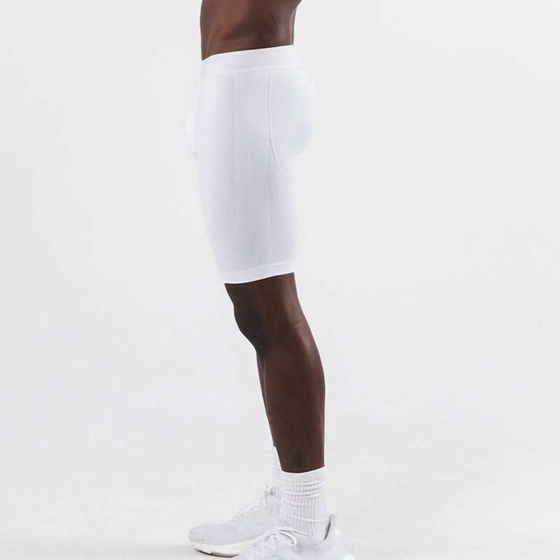 Custom Men's Double Inseam Panel Elastic Jacquard Waistband Compression Shorts Manufacturer | Men's Sportswear Supplier - Image 2