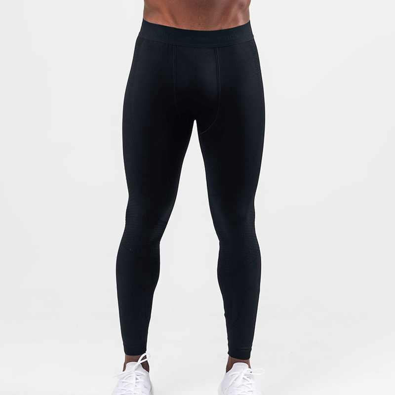 Custom Men's Flatlock Seams Elastic Jacquard Waistband Compression Legging Manufacturer | Men's Activewear Supplier