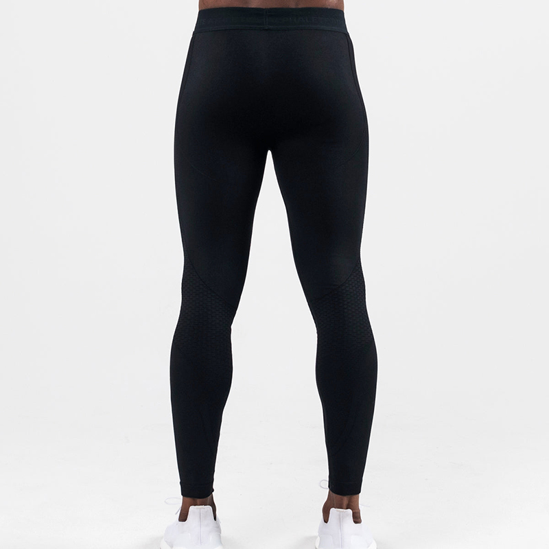 Custom Men's Flatlock Seams Elastic Jacquard Waistband Compression Legging Manufacturer | Men's Activewear Supplier - Image 3