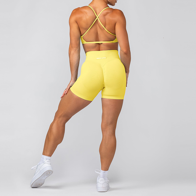 Custom Scooped Neckline Cross Back Straps Seamless Bralette Manufacturer | Fitness Bralette Supplier - Image 3